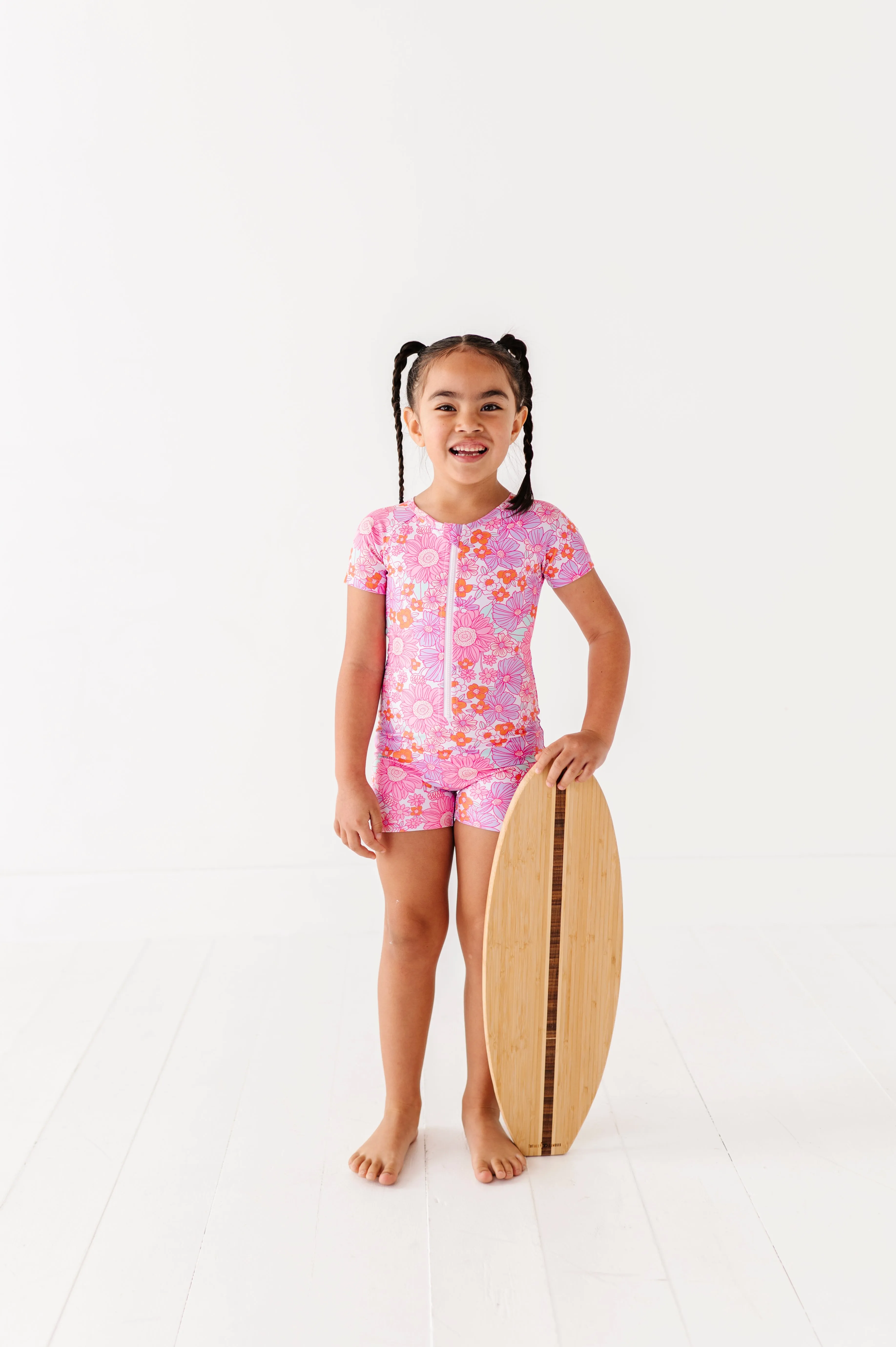 Neon Floral: Shorts Onsie
