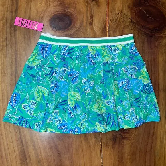 NEW Lilly Pultizer Lixletic Skort Large Skirt Shorts Run Athletic Floral L3-22