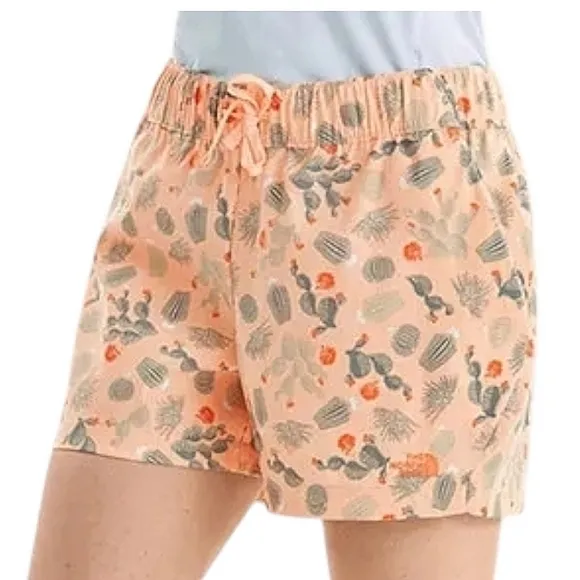 NEW The North Face Women's Class V Flash Dry Shorts Apricot Ice Cacti Print XL