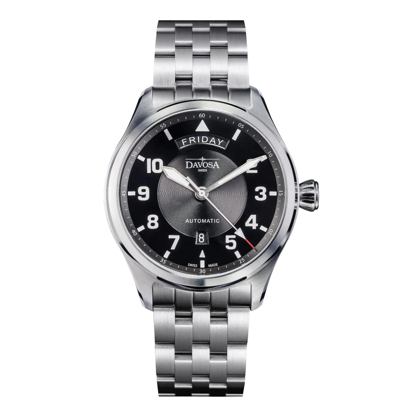 Newton Day-Date Automatic 44mm Black Pilot Watch 16158550