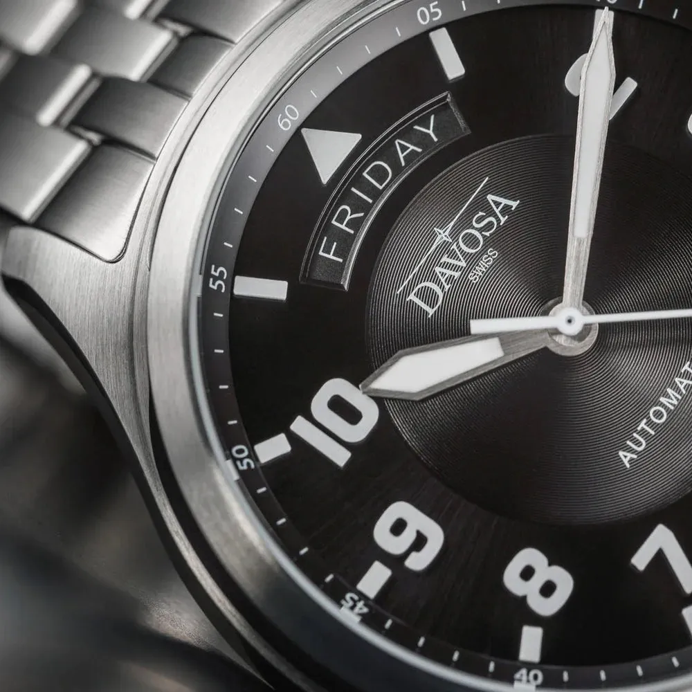 Newton Day-Date Automatic 44mm Black Pilot Watch 16158550