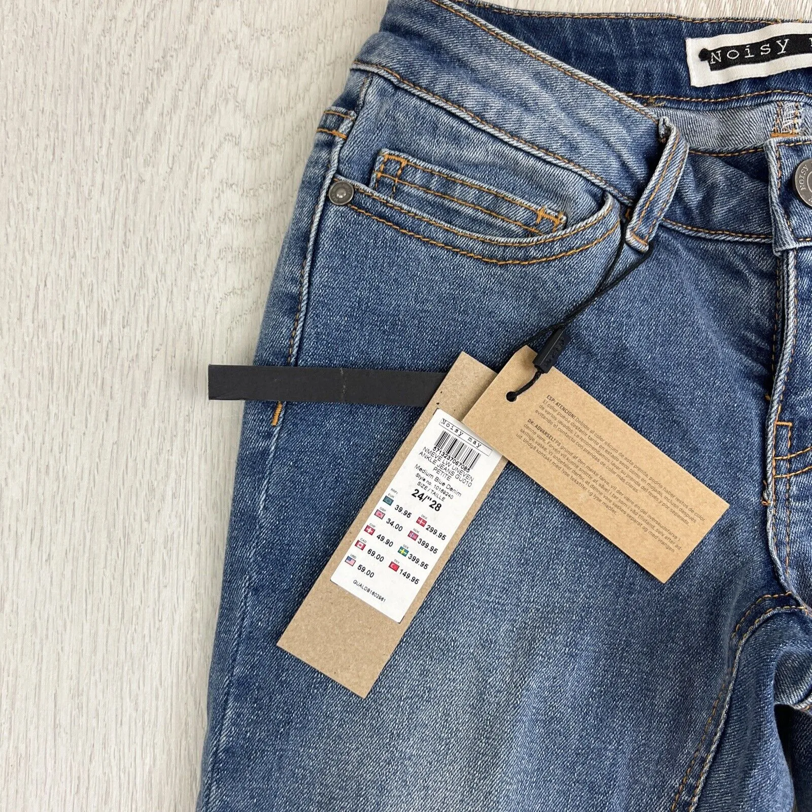 Noisy May Petite Womens Cropped Skinny Jeans Size 24 (new)