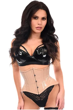 Nude Patent Steel Boned Underbust Mini Corset