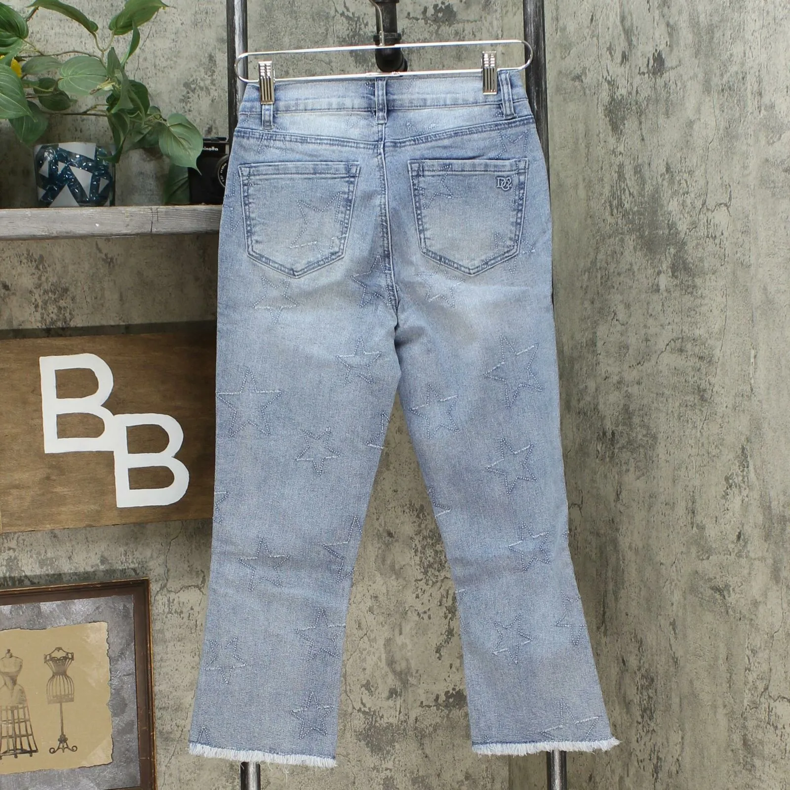 NWT DG2 By Diane Gilman Petite Classic Stretch Star Needle Punch Cropped Jean 2P