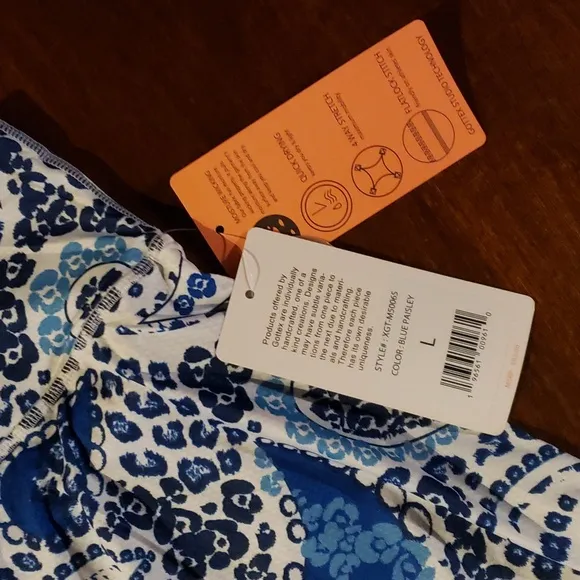 NWT Gottex Blue Paisley Athletic Golf &amp; Tennis Navy Drops Skort