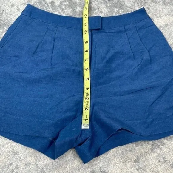 NWT L’Agence Pleat Front Chino Shorts Blue High Rise Daisy Dukes Sz 2