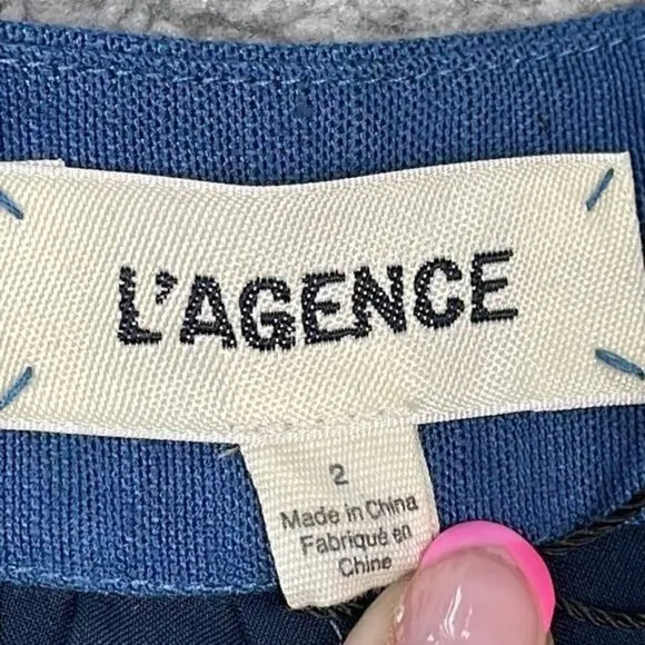 NWT L’Agence Pleat Front Chino Shorts Blue High Rise Daisy Dukes Sz 2