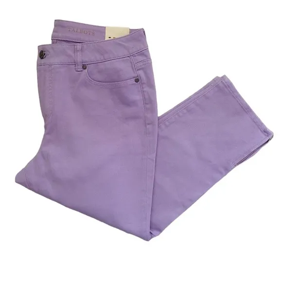 NWT Talbots Heritage Slim Crop lavender jeans