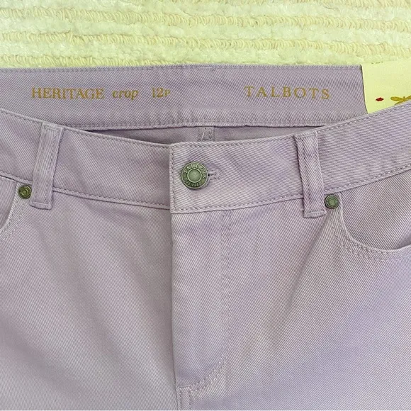 NWT Talbots Heritage Slim Crop lavender jeans
