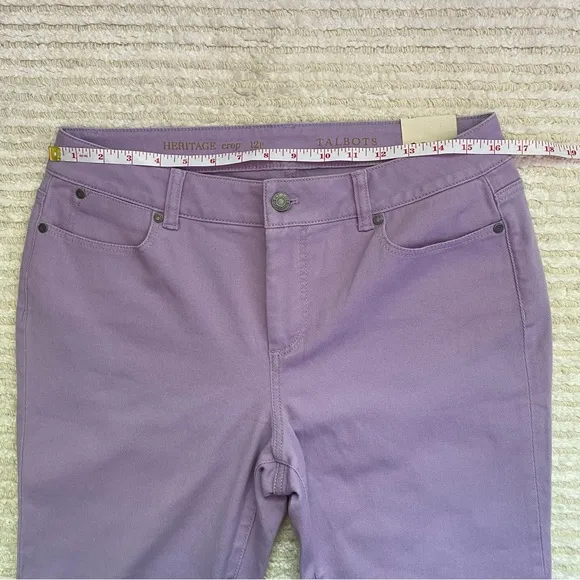 NWT Talbots Heritage Slim Crop lavender jeans