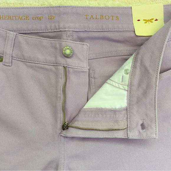 NWT Talbots Heritage Slim Crop lavender jeans