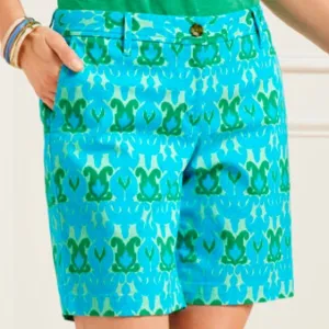 NWT Talbots Relaxed Chino Shorts, Ikat Medallion 7 inch women’s size 16