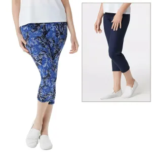 NWT Women With Control Women's Petite Reversible Crop Pants. A354372 PL