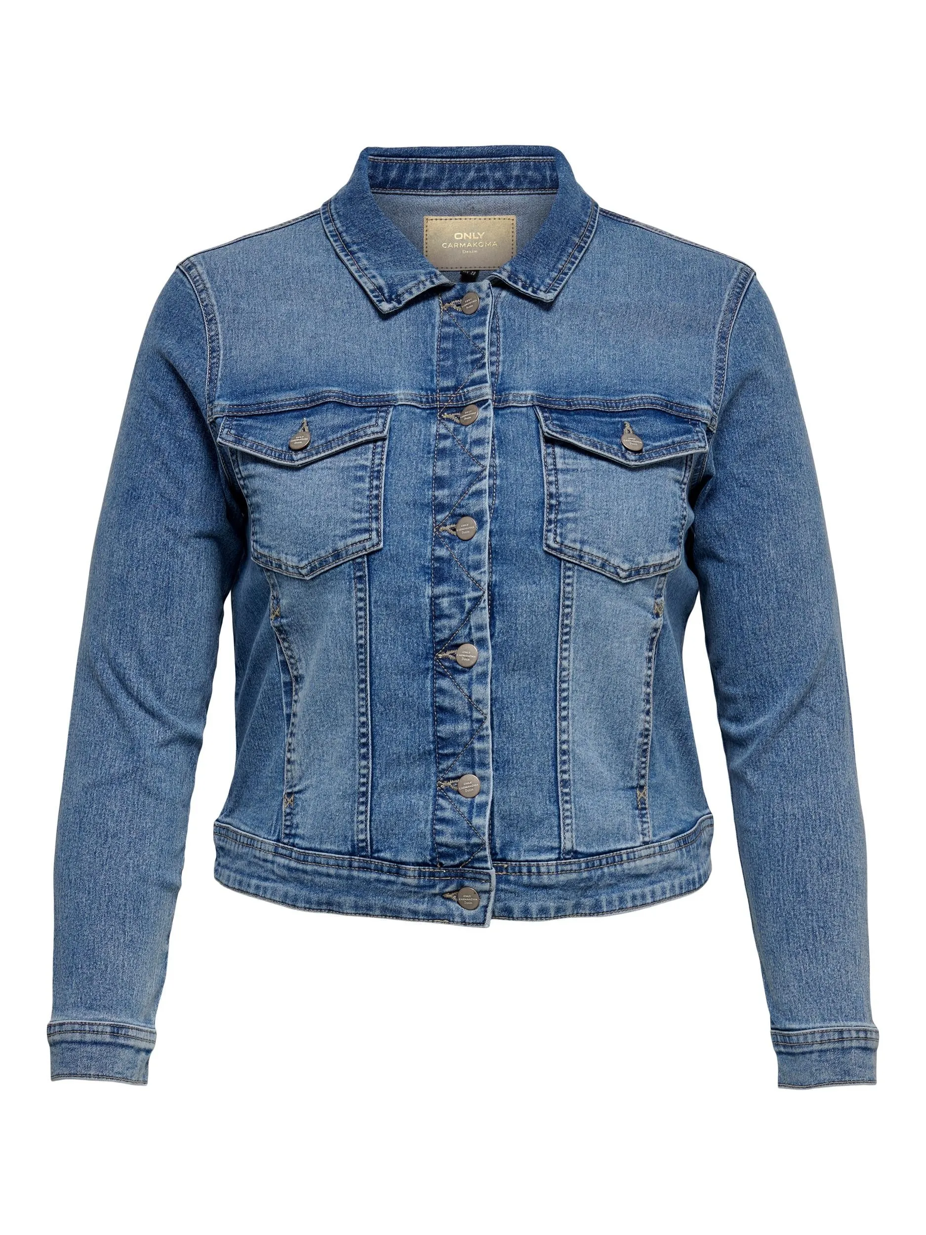 Only Carmakoma Carwespa Curvy Denim Jacket-DENIM BLUE