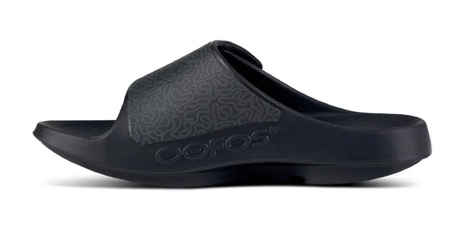 OOFOS Unisex OOahh Sport Flex Limited Slide Sandal - Black Labyrinth