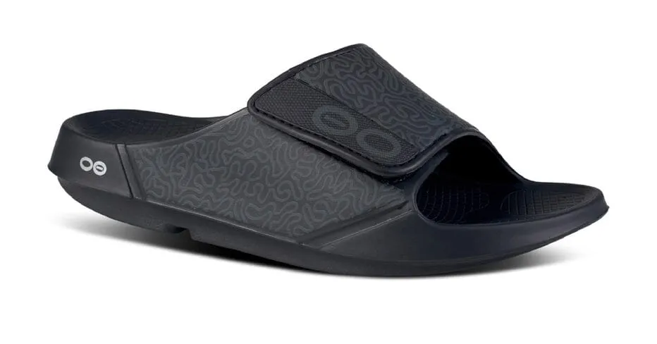 OOFOS Unisex OOahh Sport Flex Limited Slide Sandal - Black Labyrinth