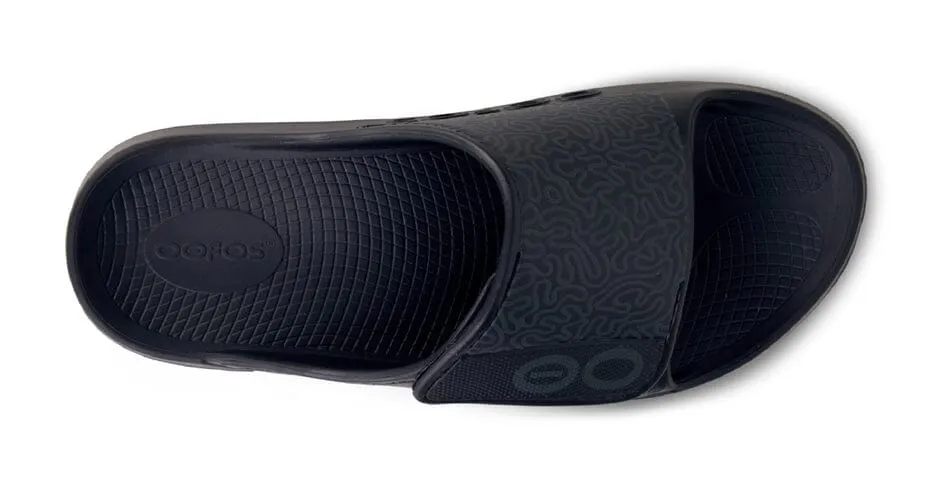 OOFOS Unisex OOahh Sport Flex Limited Slide Sandal - Black Labyrinth