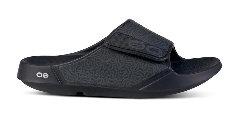 OOFOS Unisex OOahh Sport Flex Limited Slide Sandal - Black Labyrinth