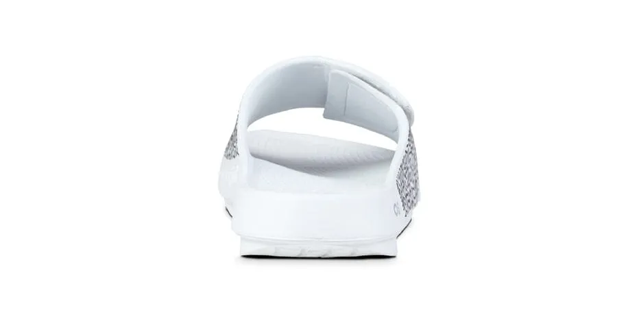 OOFOS Unisex OOahh Sport Flex Limited Slide Sandal - White Labyrinth