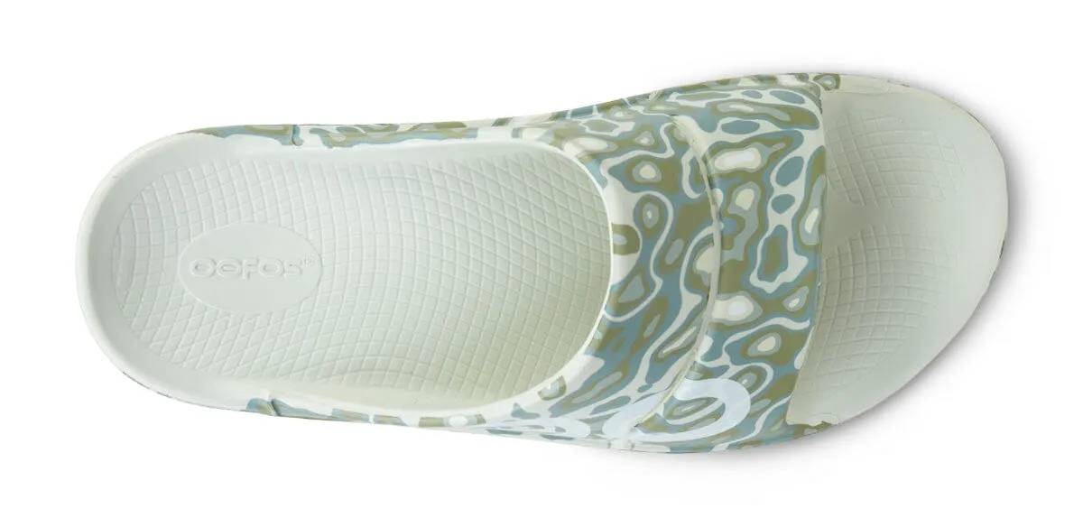 OOFOS Unisex OOahh Sport Slide Sandal - Cosmic Gray Water Camo