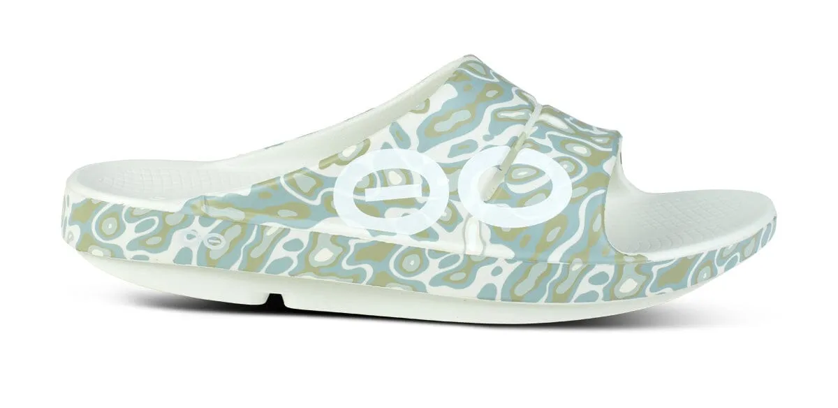 OOFOS Unisex OOahh Sport Slide Sandal - Cosmic Gray Water Camo