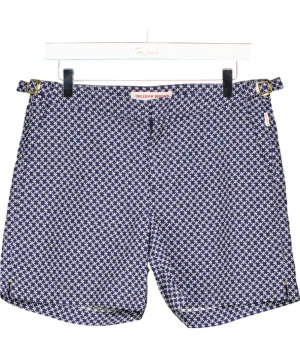 Orlebar Brown Blue Night Iris/cloud Seglas Jacquard Mid-length Swim Shorts W31