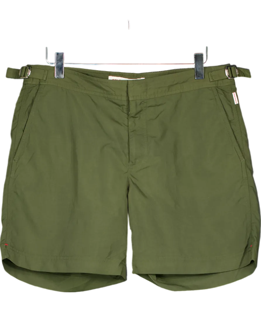 Orlebar Brown Green Smoked Tea Mid-length Swim Shorts In Smoked Tea W31