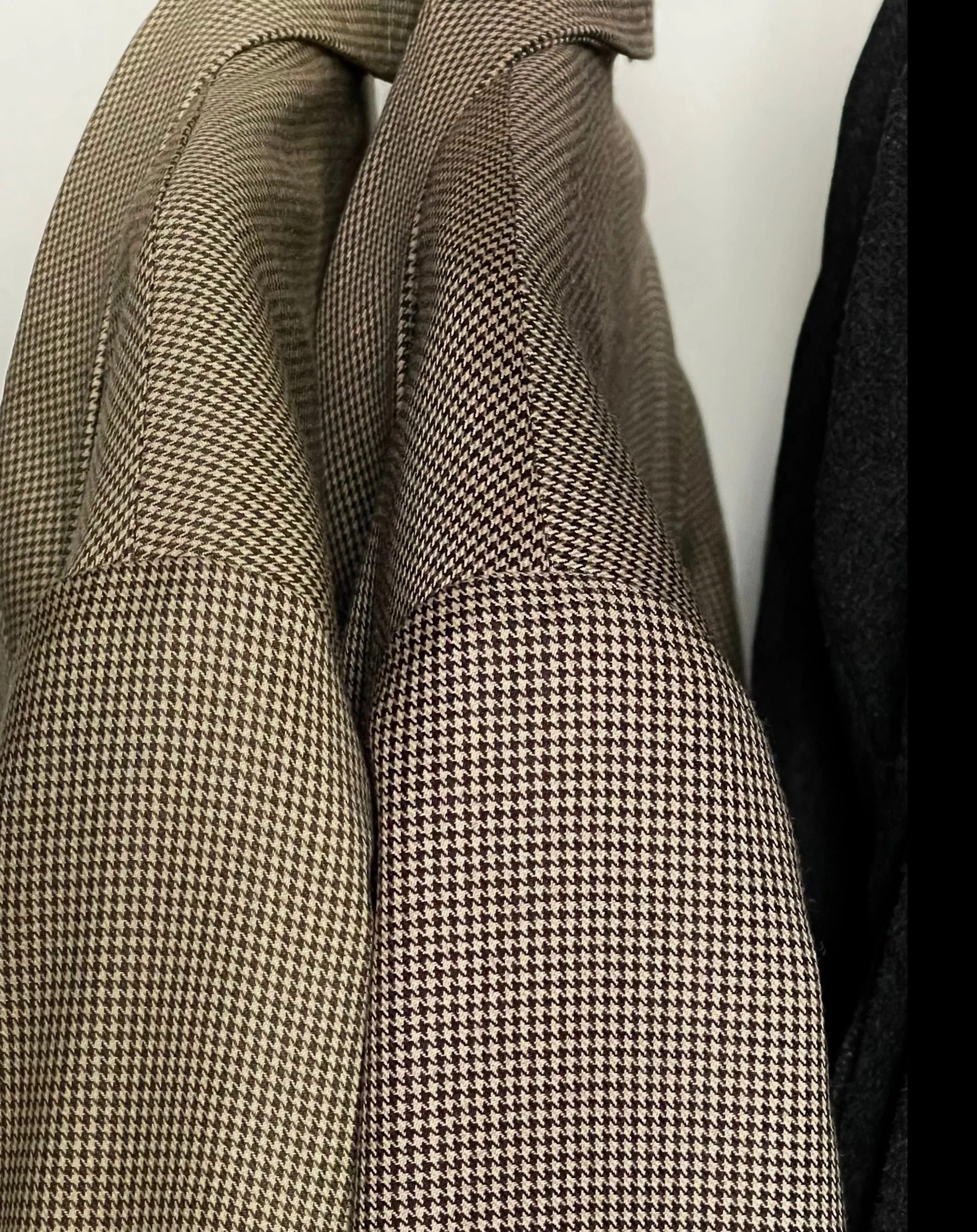 Oversized Houndstooth Wool Blazer Gold Brown