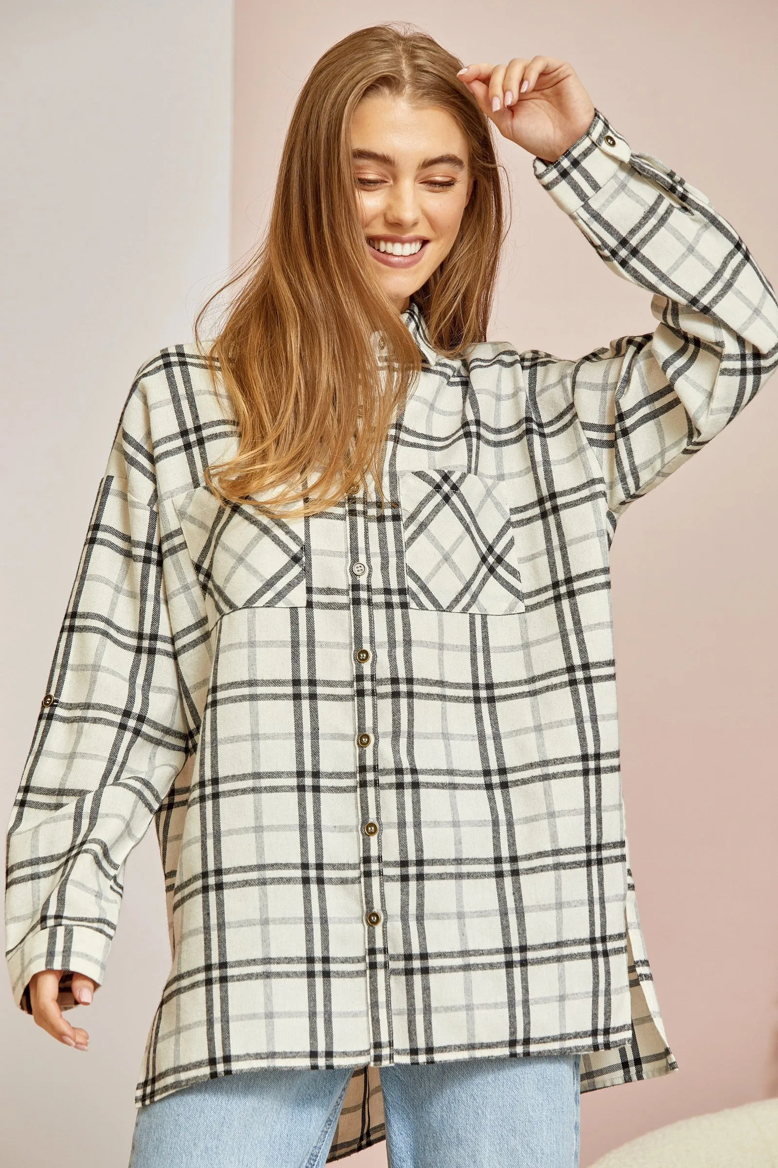 OVERSIZED PLAID JACKET