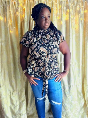 Paisley Print Plus Top