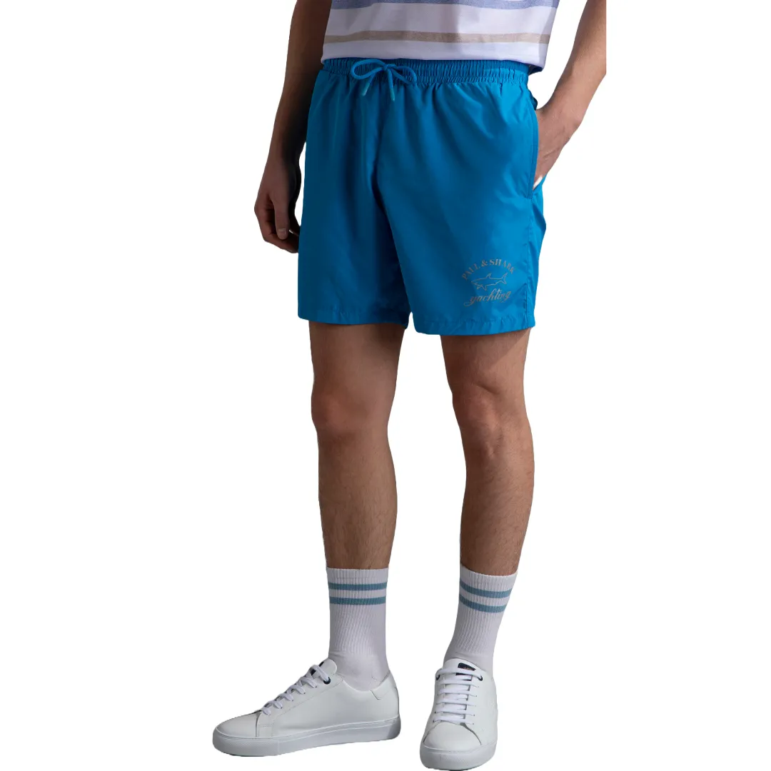 Paul & Shark Logo Swim Shorts - Turquoise