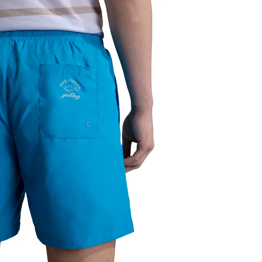 Paul & Shark Logo Swim Shorts - Turquoise