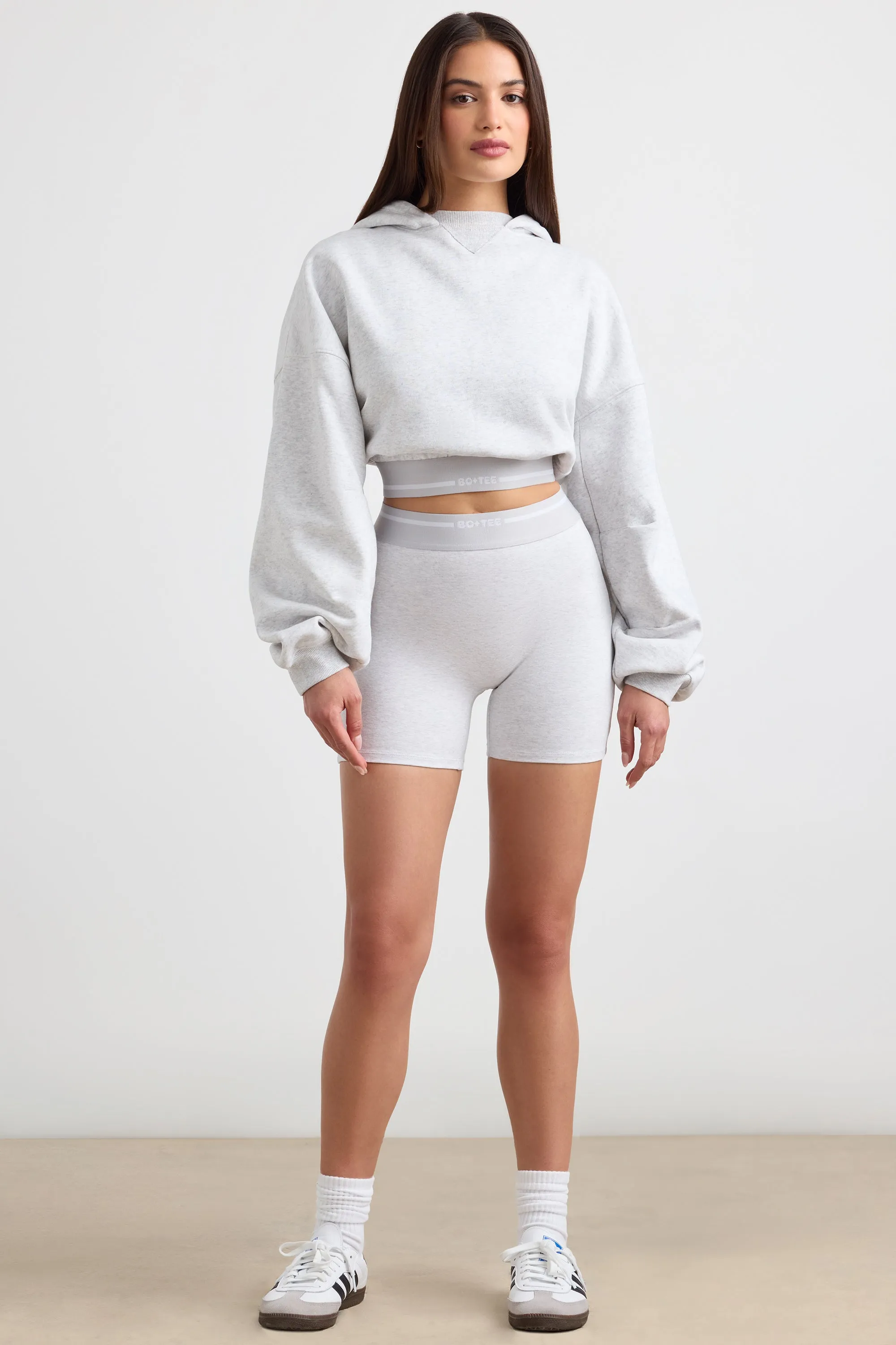 Pause - Cropped Hoodie in Grey Marl