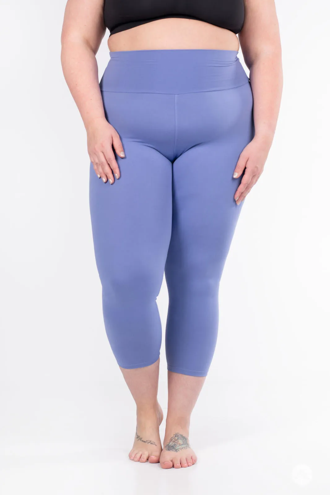 Periwinkle Blue High-Waisted Crops