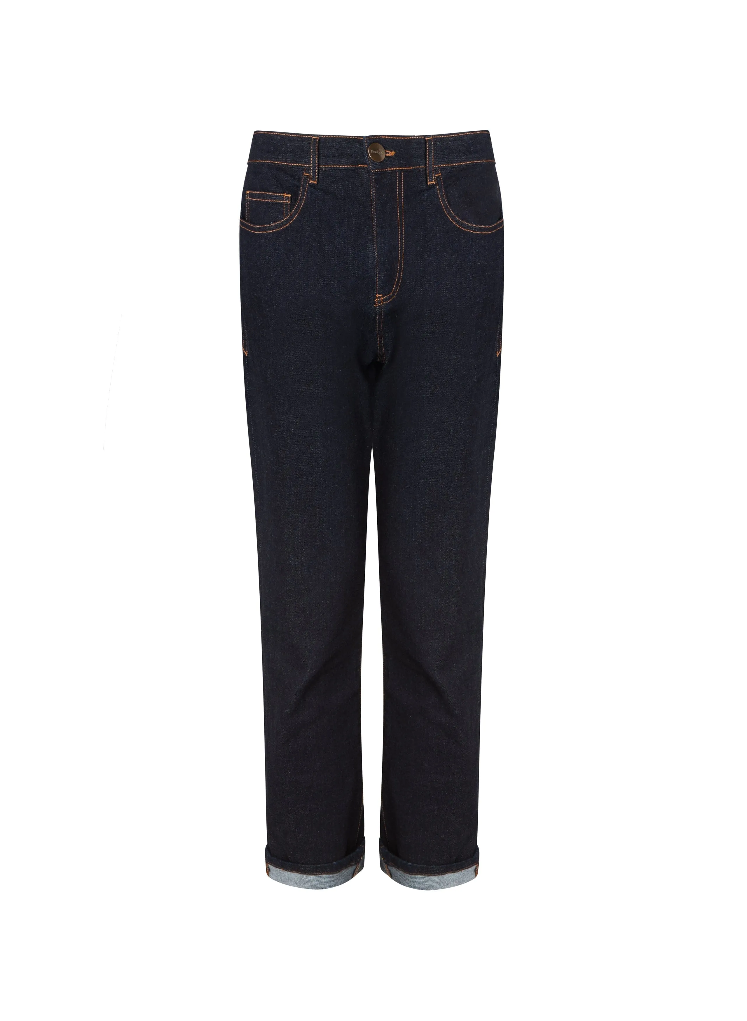 Petite Eda Organic Cotton Stretch Boyfriend Jeans | Dark Denim