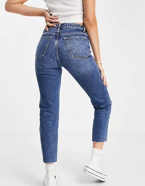 Petite Straight Leg Jeans Mid Blue