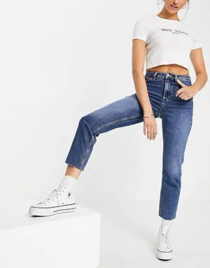 Petite Straight Leg Jeans Mid Blue