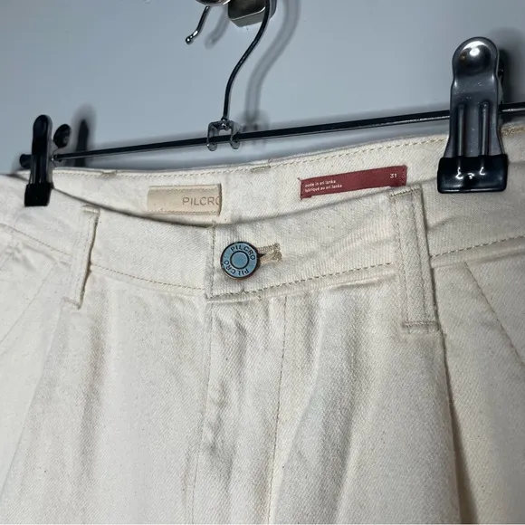 Pilcro by Anthropologie Ivory Chino Shorts NWT Size 31 Beige High Rise