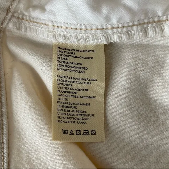 Pilcro by Anthropologie Ivory Chino Shorts NWT Size 31 Beige High Rise