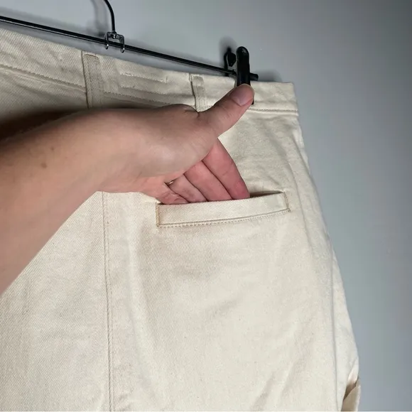 Pilcro by Anthropologie Ivory Chino Shorts NWT Size 31 Beige High Rise