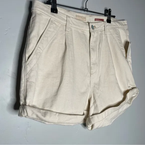 Pilcro by Anthropologie Ivory Chino Shorts NWT Size 31 Beige High Rise