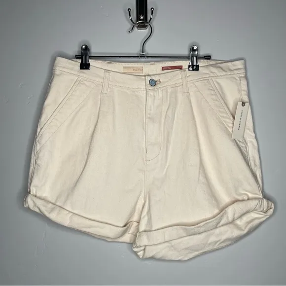 Pilcro by Anthropologie Ivory Chino Shorts NWT Size 31 Beige High Rise