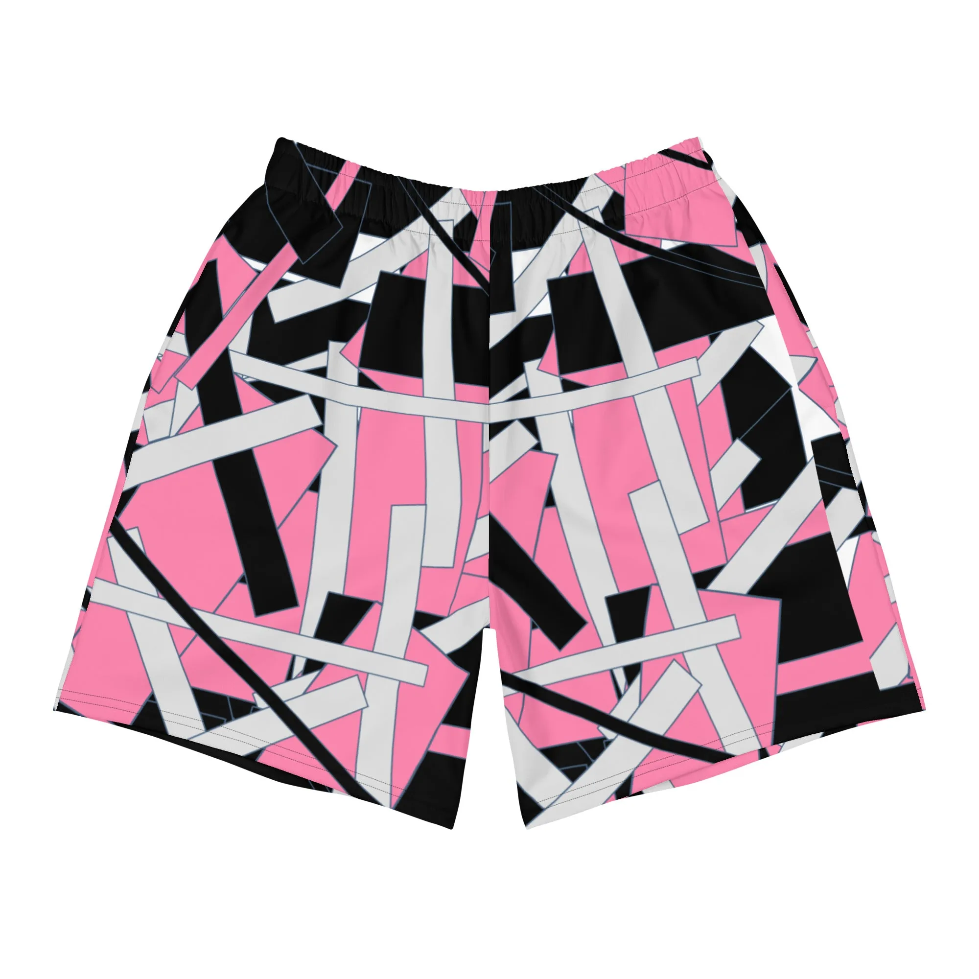 Pink Geometric Men's Athletic Shorts