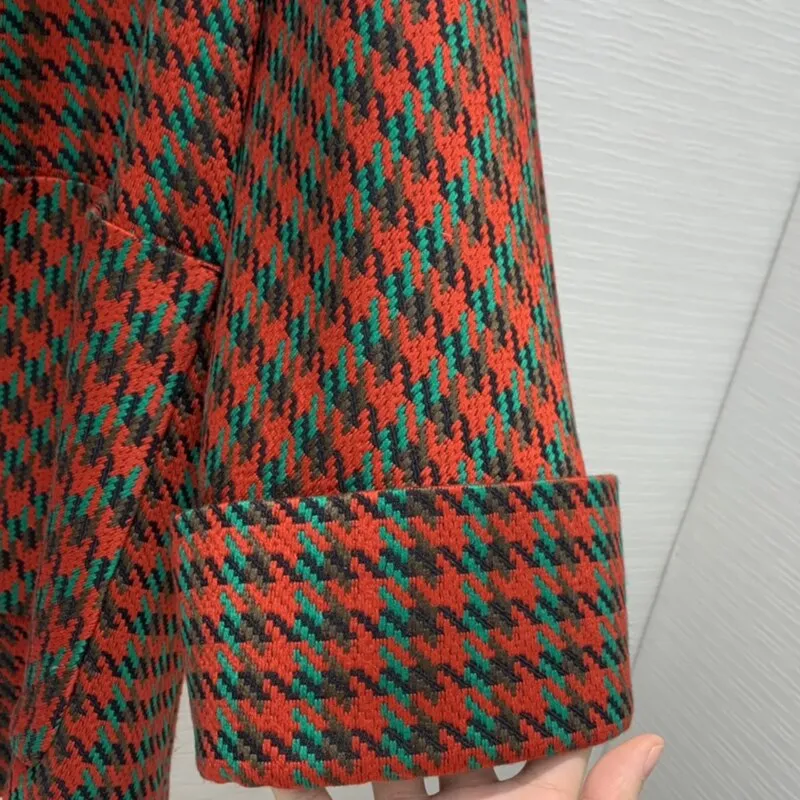 plaid loose wool Women's coat