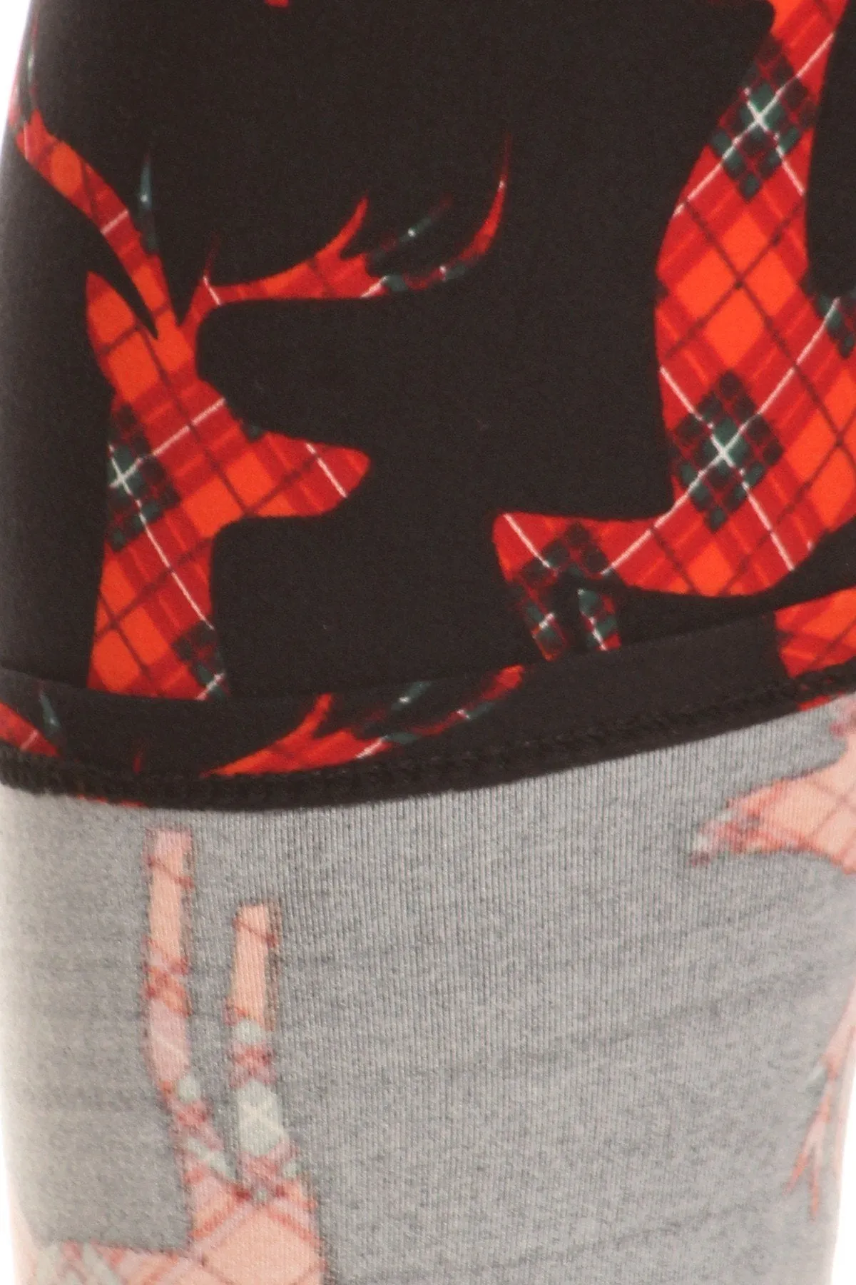 Plaid Reindeer Curvy Plus Size Leggings