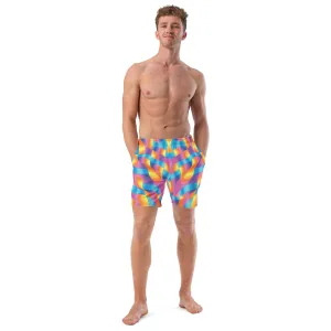 Playful Abstract Swim Shorts for Raves & Festivals
