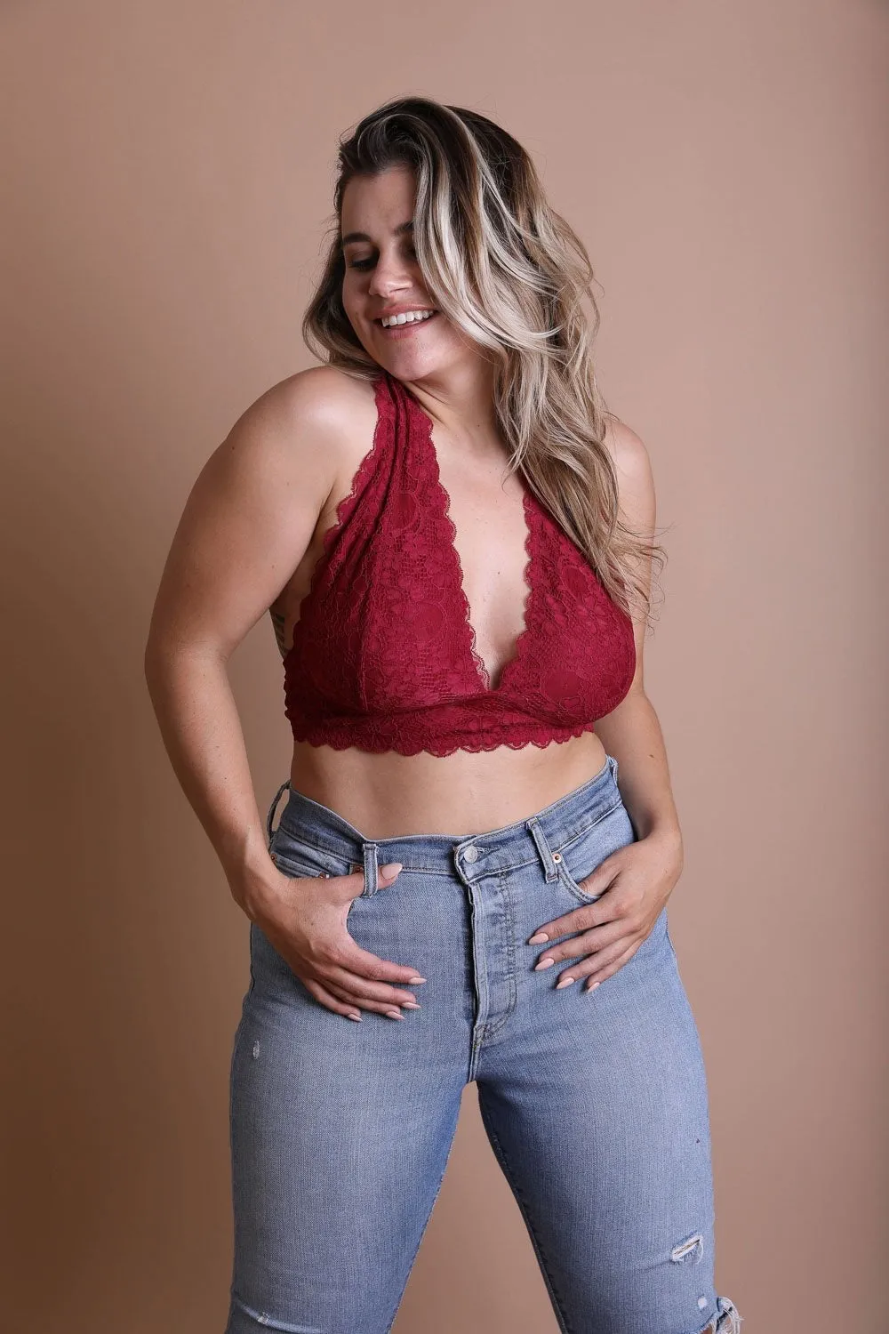 Plus Halter Top Bralette - 3 colors