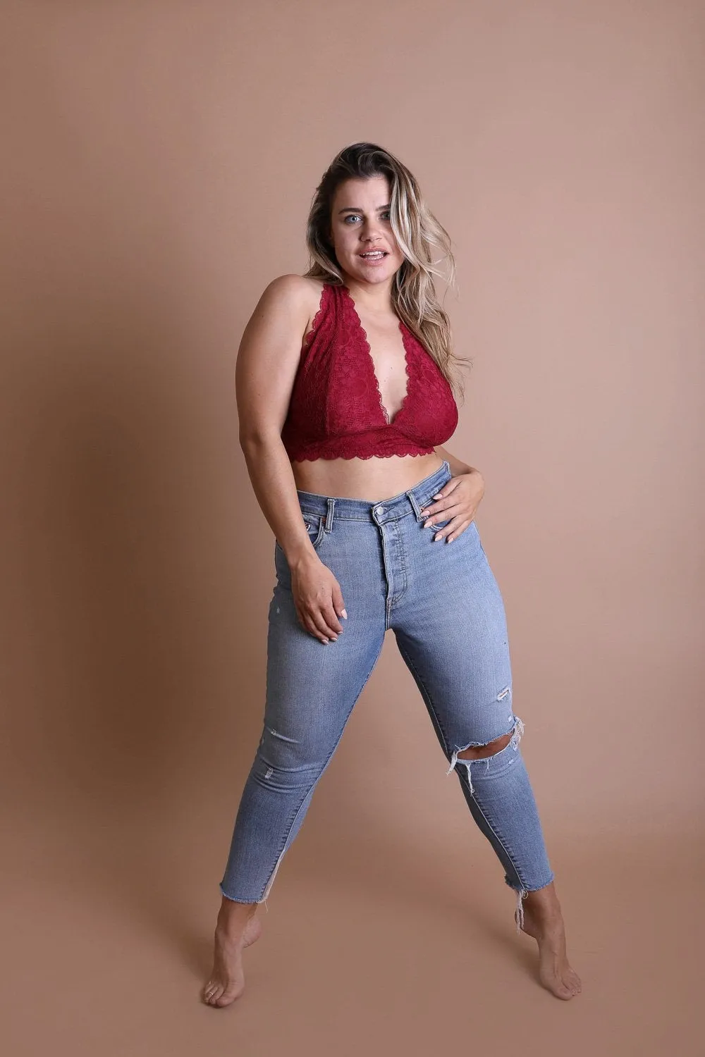 Plus Halter Top Bralette - 3 colors