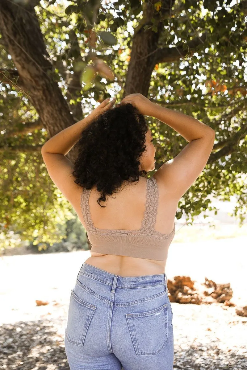 Plus Lace Trim Padded Bralette - 6 colors