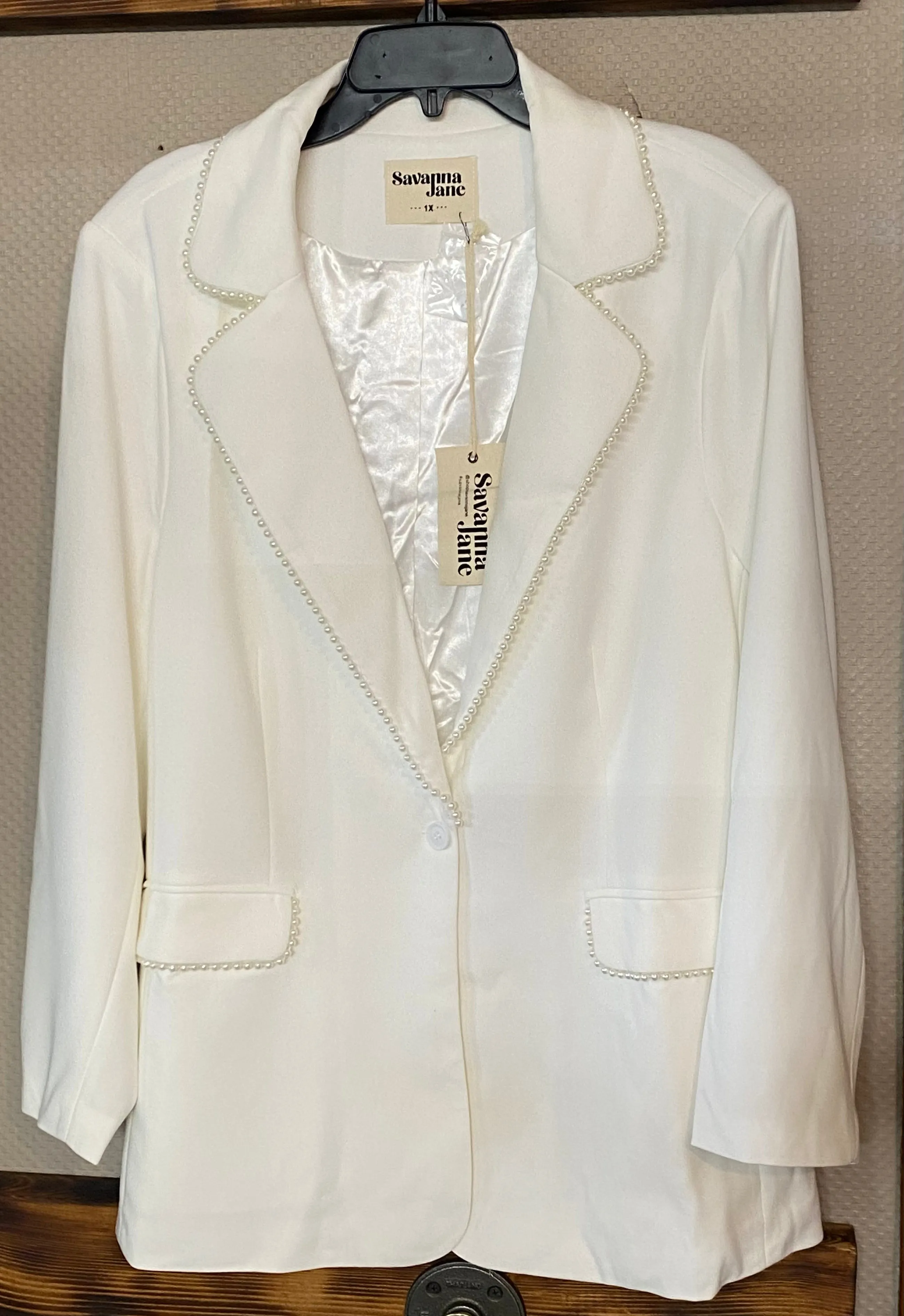 Plus Pearl Detail Blazer